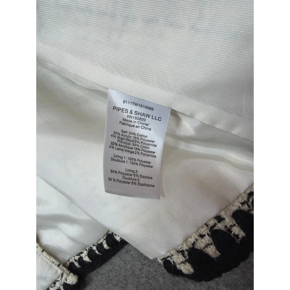 Veronica Beard Albie Dickey Two Tone Cotton Blend Bouclé Tweed Blazer Size 12 - Picture 7 of 12